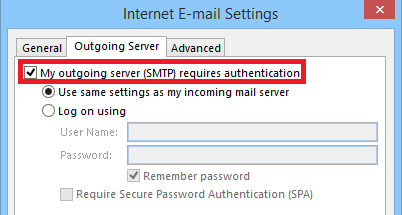 Outlook SMTP requires authentication