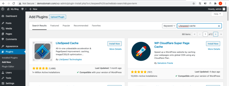 Enable LiteSpeed Cache