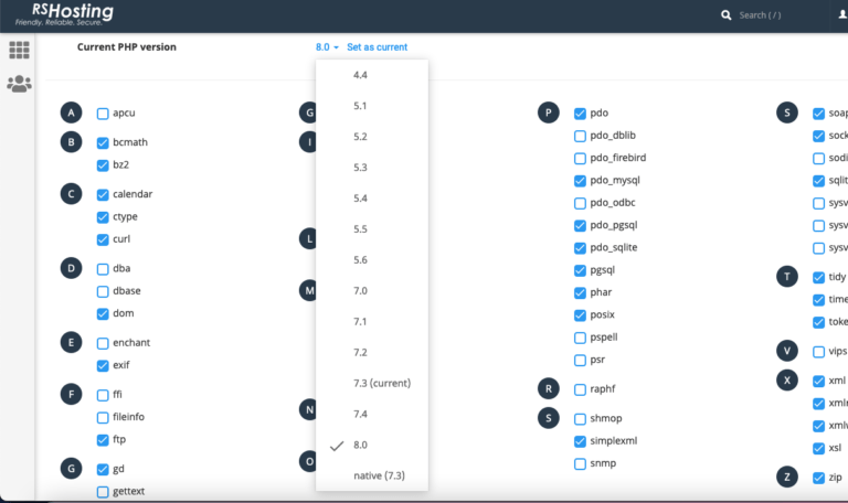 cPanel upgrade PHP version