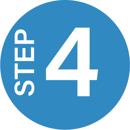 Step 4. 4 Шага. Иконка четыре этапа. Шаг 1. 1 2 в 4 степ