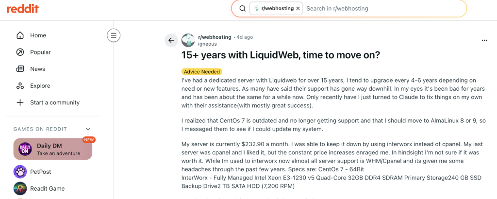 affordable Liquid Web alternatives